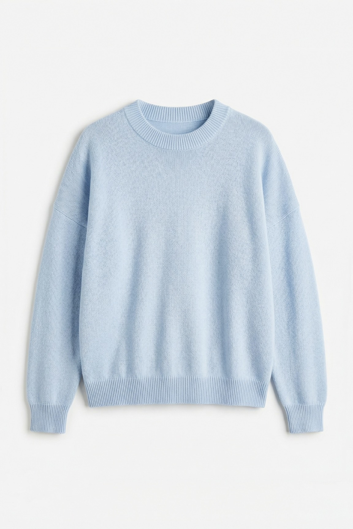 Джемпер вязаный с круглым вырезом, голубой