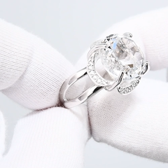 92010196 - Кольцо крупное с горным хрусталём из серебра