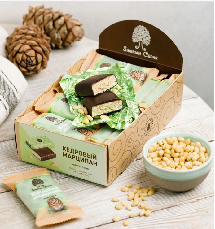Конфеты Марципан кедровый батончик Сибирский Кедр 40 г