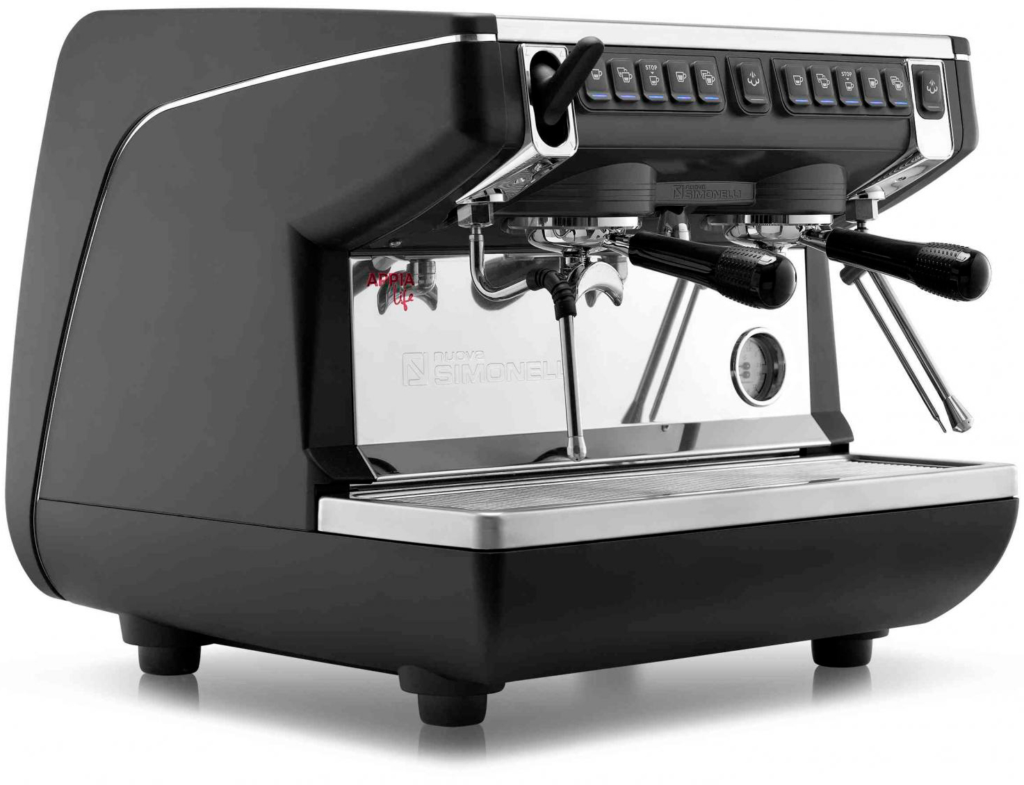 Рожковая кофемашина Nuova Simonelli Appia Life Compact 2Gr V 220V black +economizer+high groups+ easy cream (168321)