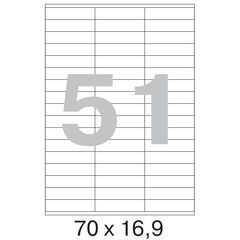 Этикетки самокл. ProMEGA Label BASIC  70х16,9 мм / 51 шт на лист А4(100л