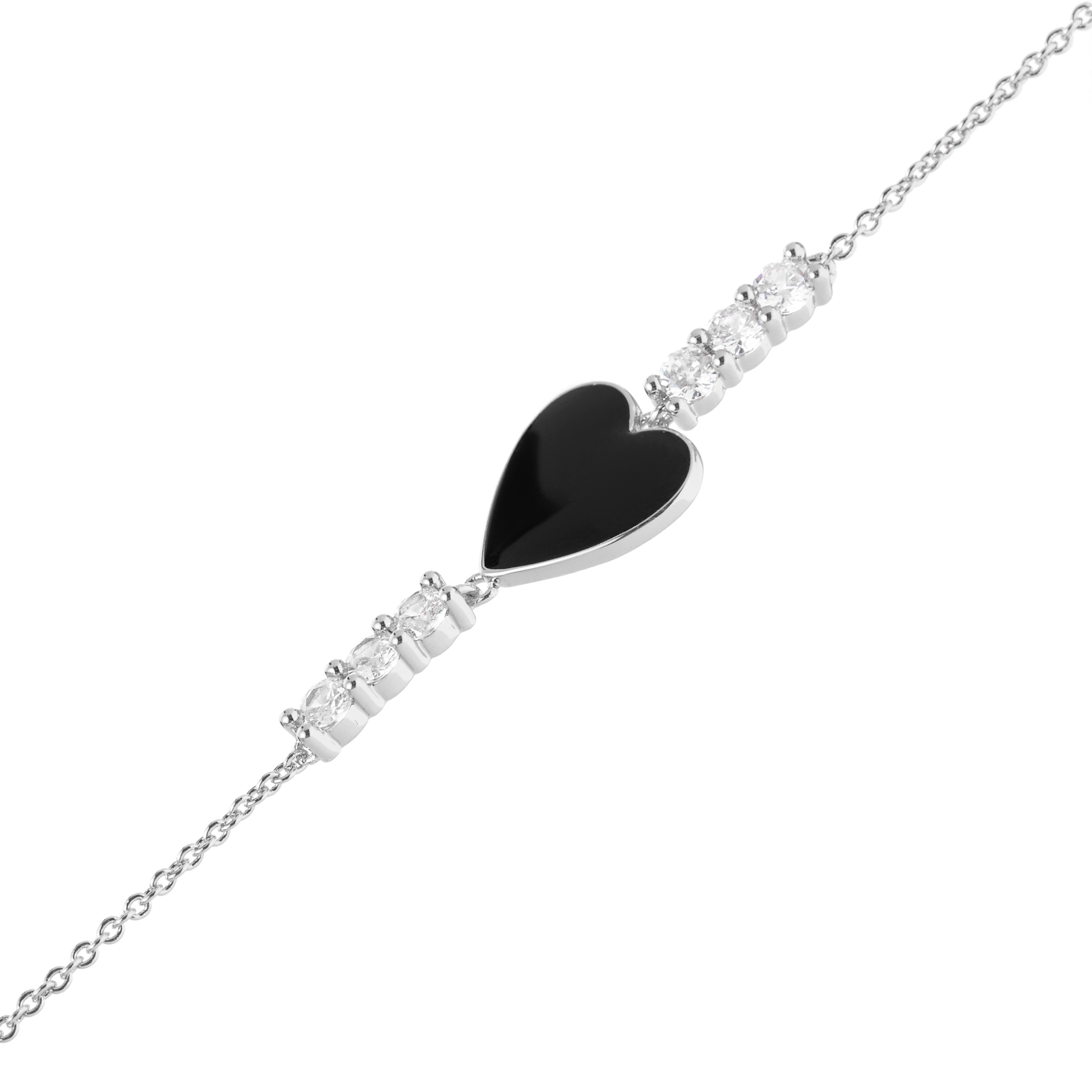 Браслет Loving Heart Silver Bracelet - Black