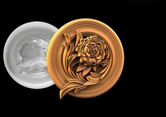 Силиконовый молд № 488 Медальон Цветы