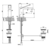 Gessi Rettangolo K Смеситель для раковины на 1 отверстие, с донным клапаном, цвет: хром 53001#031