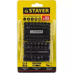 STAYER 33 шт, набор специальных бит с магнитным адаптером (26084-H33)