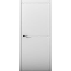 Купить Межкомнатная дверь эмалит Pd 2N Палладий манхэттен алюминиевая кромка Al Black Edition глухая