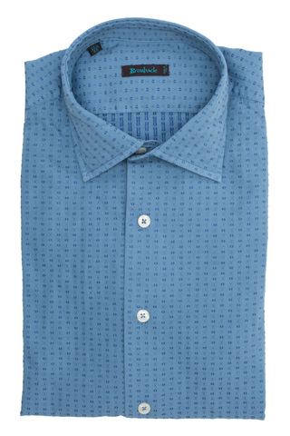 Голубая рубашка с синим геометрическим узором