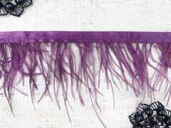 Кант с пером страуса, ш. 9 см, сливовый