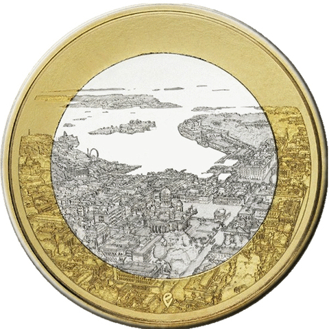 5 евро Финляндия "Морские виды Хельсинки." 2018 год