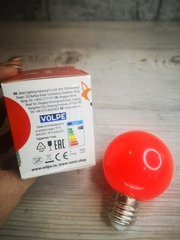 Лампа светодиодная. Красная, 3Вт, цоколь стандарт. 220-240В.