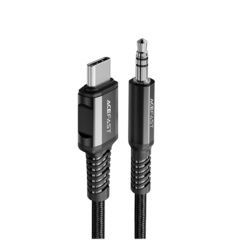 Кабель ACEFAST C1-08 USB-C to 3,5mm aluminum audio cable, черный