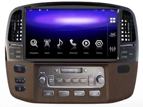 Магнитола Toyota LC 100/ Lexus LX470 (2003-2007) Android 10 6/128GB QLET DSP 4G модель KP-T1305TS10