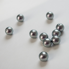 Хлопковый жемчуг, оттенок "Rich Gray", шар 10мм, сквозное отверстие