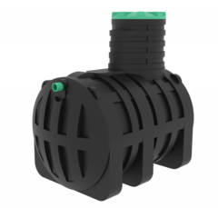 Септик переливной Мультпласт Термит Профи+ 4,0 PR 4000 л. горизонтальный / 1600 л. в сутки / 7-8 чел. / принудительный сброс (2300x1500x2370см;159кг;черный) - арт.555460