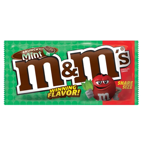 Шоколадное драже M&M'S crunchy mint мятные 80 гр