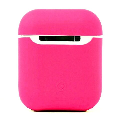 Силиконовый чехол ультратонкий для AirPods 1, 2 WS Silicone Case (Rose Red / Ярко-розовый)