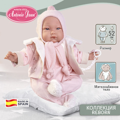 Munecas Antonio Juan Кукла реборн Александра в зимней одежде, 52 см, мягконабивная (81383)