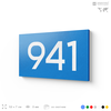 Номер на дверь 941, табличка на дверь для офиса, квартиры, кабинета, аудитории, склада, голубая 120х70 мм, Айдентика Технолоджи