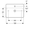 Geberit VariForm Раковина с установкой на столешницу прямоугольной формы, 60х45 см, с отв. под смеситель, без отв. перелива