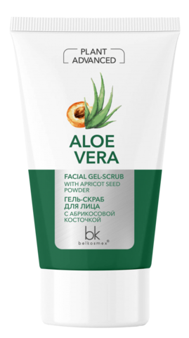 BelKosmex Plant Advanced Aloe Vera Гель-скраб для лица с абрикосовой косточкой 120г