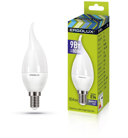 Лампа Ergolux LED-CA35-9W-E14-6K (теплый свет)