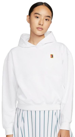 Женская теннисная куртка Nike Court Fleece Tennis Hoodie W - white