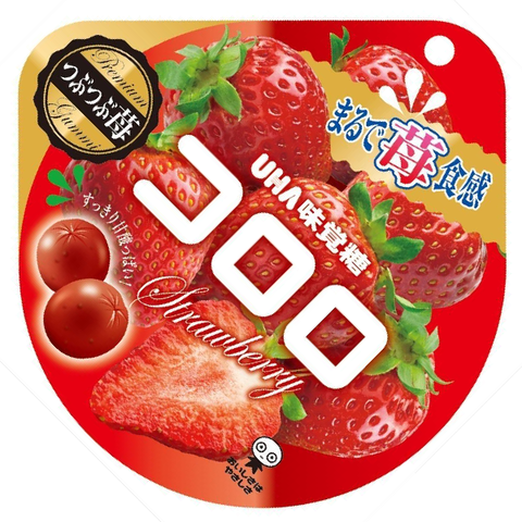 Жевательные конфеты со вкусом клубники UHA KORORO, 52 гр