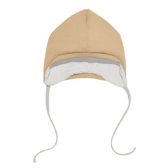 Шапочка утепленная из футера (песочная)