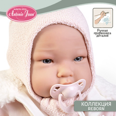 Munecas Antonio Juan Кукла реборн Александра в зимней одежде, 52 см, мягконабивная (81383)