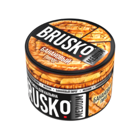 Бестабачная смесь для кальяна BRUSKO 50г MEDIUM - Банановый Пирог