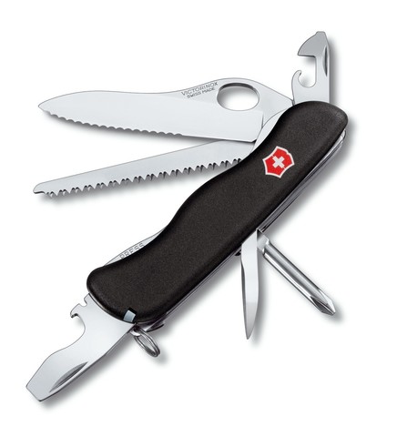 Нож перочинный Victorinox Trailmaster One Hand Wavy Edge 111мм 12 функций черный (0.8463.MW3)
