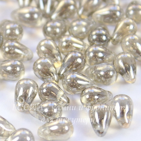 Бусина Side Drill Tear Капля, 6х4 мм, раухтопаз