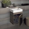 Шкафчик для раковины Geberit Citterio, с одной дверью: B=44см, H=55.4см, T=31.6см, бежевый / глянцевое стекло, светлый дуб / меламин, структура дерева