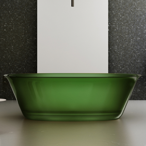 Abber AT9707Emerald прозрачная ванна из полиэфирной смолы 170x75x55