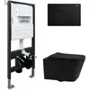 Abber Rechteck AC1201MB-AC0105-AC0121MB Комплект подвесной Унитаз черный матовый с инсталляцией AC0105 и кнопкой AC0121MB черный матовый