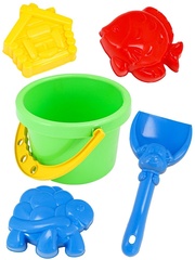 Набор Для Песочницы - Ведро (1л), Лопатка 13см, 3 формочки