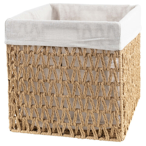 Корзина плетёная Lofsen, 30х30х30 см, натуральный бежевый, полипропилен