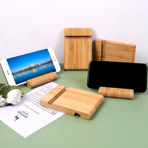 Подставка для мобильного телефона Kvitten (7,7*12,5*0,8 cm.) , материал: бамбук, цвет: естественный