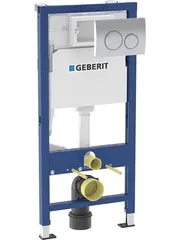 Geberit 458.118.21.2 Инсталляция Geberit Duofix для подвесного унитаза, 112 см, со смывным бачком Delta 12 см, смывная клавиша Delta20 хром глянцевый фото