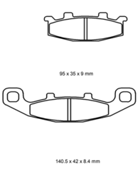 Колодки тормозные Kawasaki ZZR400, 600, ZZR1100, KLE 250, 400, 500, ZR 750 Zephyr, ZRX 400  / Suzuki GSF400, GSF250 bandit, VX 800, DR800 G-brake GM-05026S (Japan)