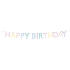 Гирлянда пастельная "Happy Birthday" 1.8 м