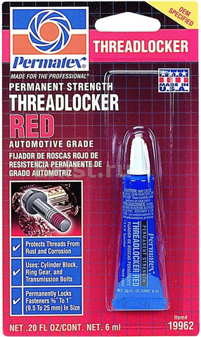Фиксатор резьбы Permatex [красный, неразъемная фиксация] - 6 мл.