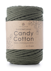 Плетёный шнур Candy cotton 5 мм, 500 гр, 100% х/б, 100 м, хаки