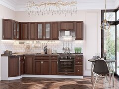 Угловая модульная кухня Шале-03 Brown Dreamline - Белый 2140*1300/2800*600