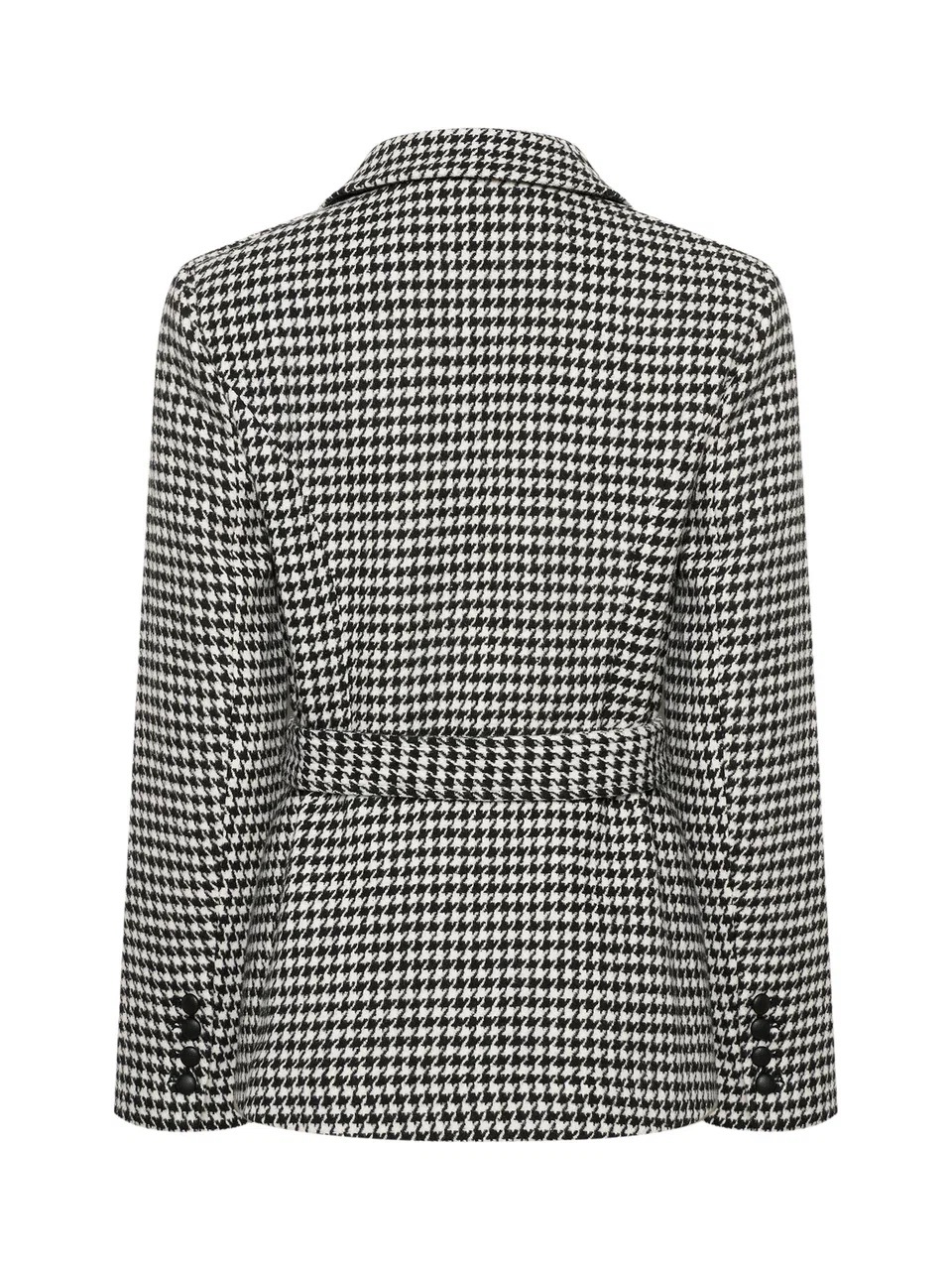 Жакет- пальто из шерсти, Черно-Белый