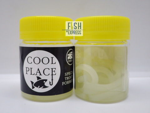 Форелевая приманка COOL PLACE Доширак  FLOATING STRETCH цвет GLOW светонакопительный( плавающая/ тянущаяся ) 85мм 12 шт в банке.