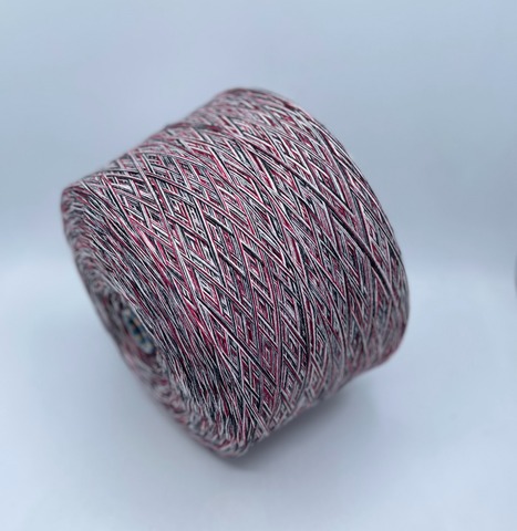Авторская смотка (пр.Италия) 262м/100гр, Меринос/Полиамид/Вискоза/Кашемир, цвет-Вишня в серебре, арт.36488