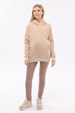 Утепленное худи для беременных и кормящих 16030 светлый бежевый