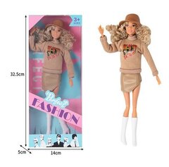 Кукла шарнирная в юбке и шляпе 16*35