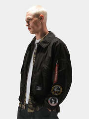 Бомбер Alpha Industries CWU 36/P Relaxed Patched Black (Черные)